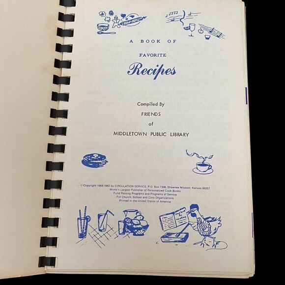 Cookbook by The Friends of Middletown Public Middletown PA 1982 Favorite Recipes - Picture 2 of 6